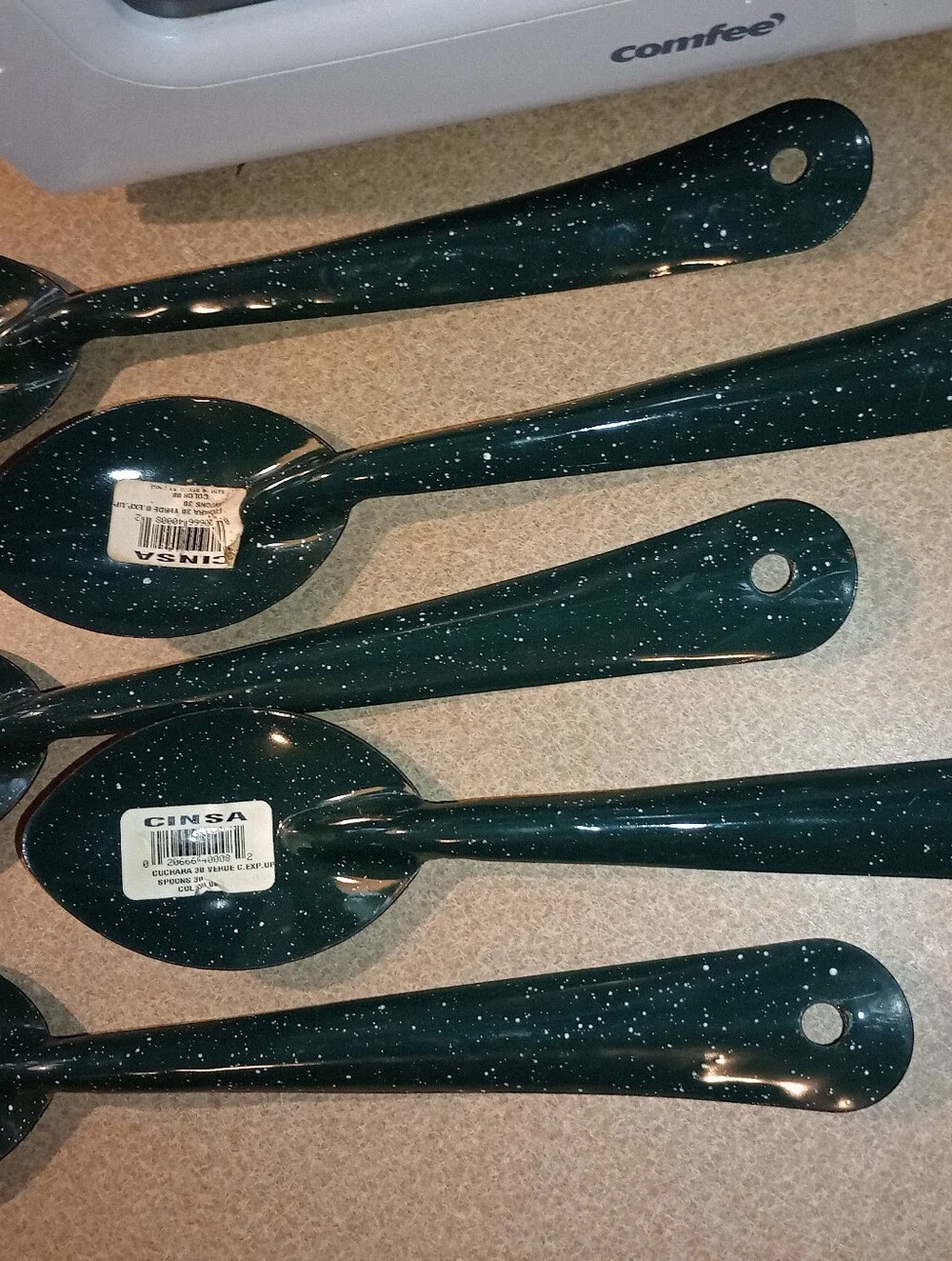 Large Lot Of Cinsa Green Speckled Enamel Camping Cookware